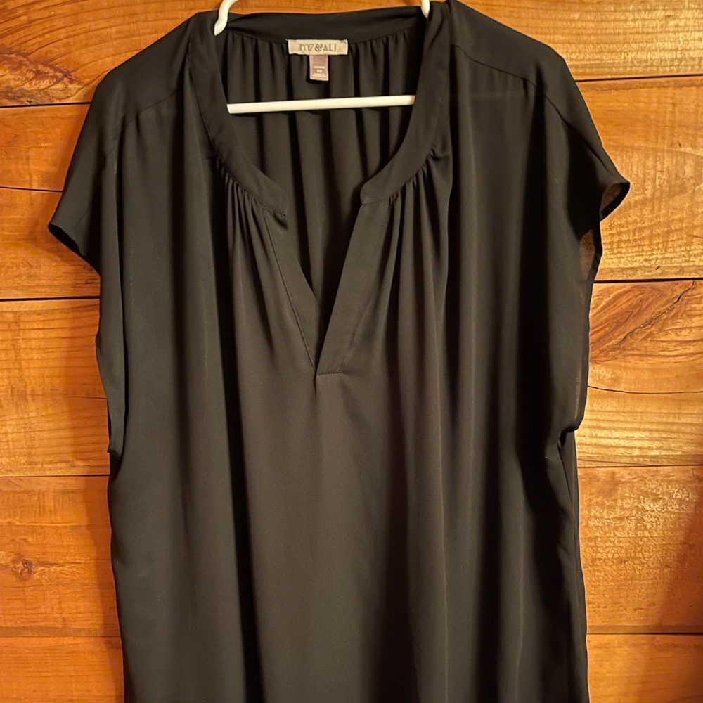 Roz & Ali black dress top size 3x